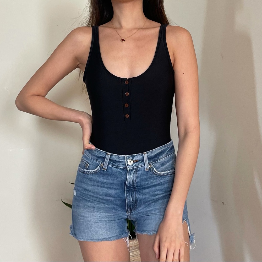 SHEIN black swimsuit/bodysuit with buttons